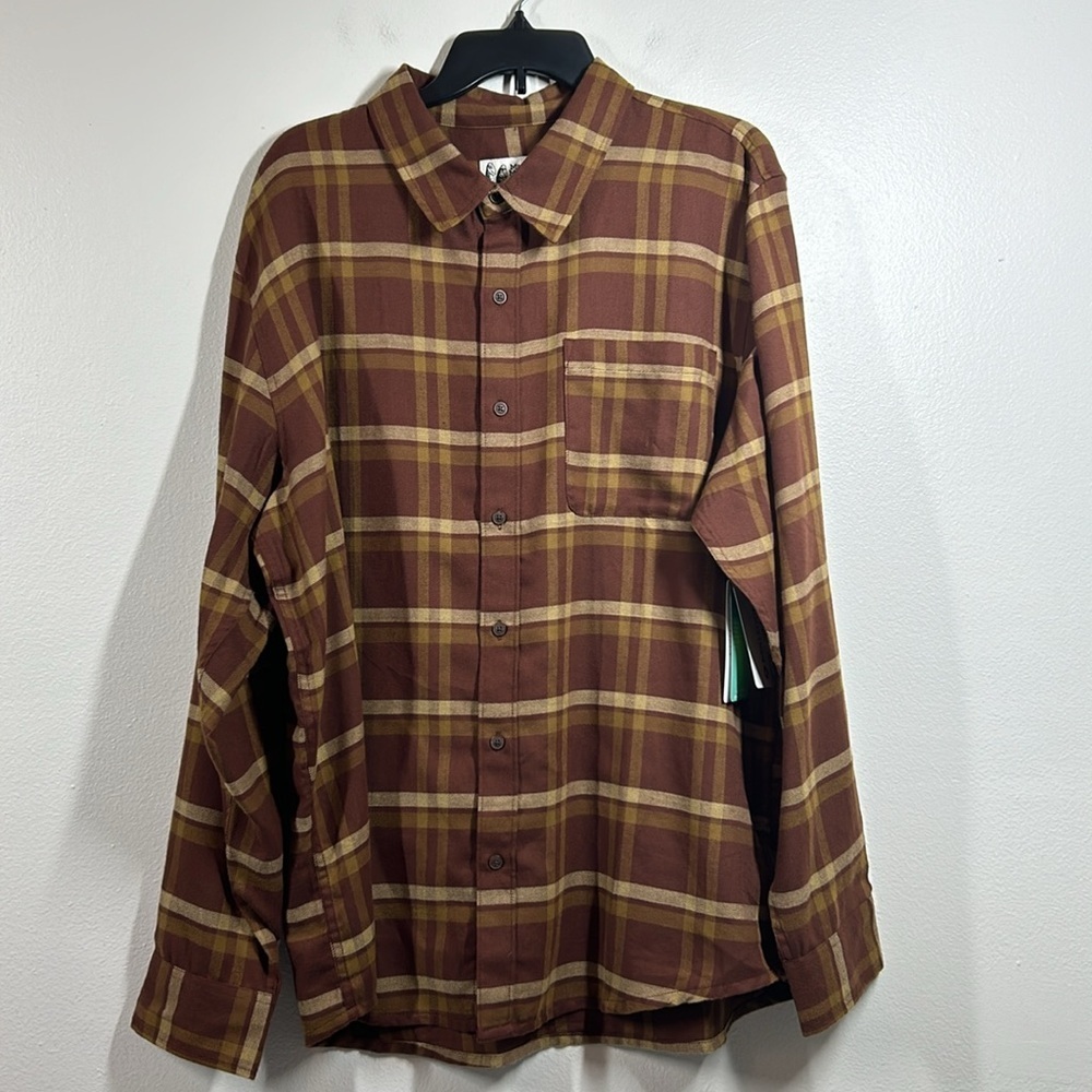 Marmot Mountain Works Lightweight Flannel LS Chocolate Plaid XL (no tags)